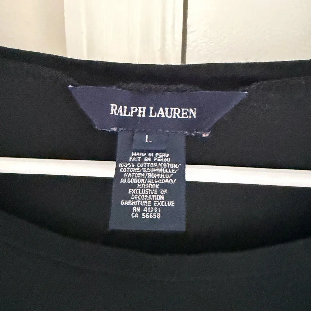 Ralph Lauren Girls Kids Top Shirt L Black Cabin Fair Isle Holiday Festive Ski